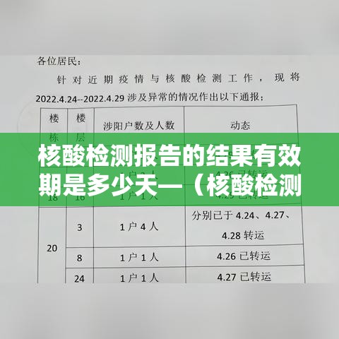 核酸检测报告的结果有效期是多少天—（核酸检测报告单解读）
