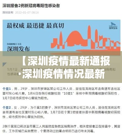 【深圳疫情最新通报·深圳疫情情况最新今天报道】 【深圳疫情最新通报·深圳疫情情况最新今天报道】
