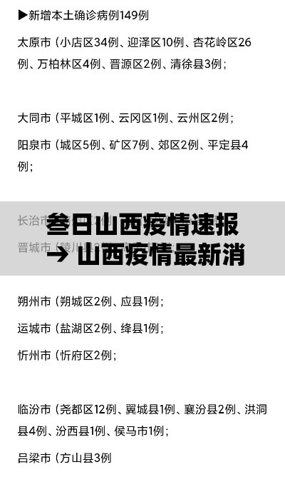 叁日山西疫情速报 → 山西疫情最新消息 叁日山西疫情速报 → 山西疫情最新消息