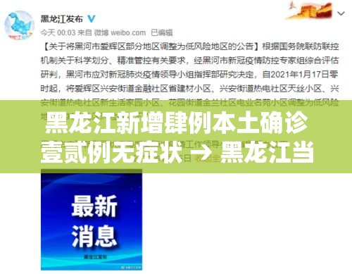黑龙江新增肆例本土确诊壹贰例无症状 → 黑龙江当前新冠疫情