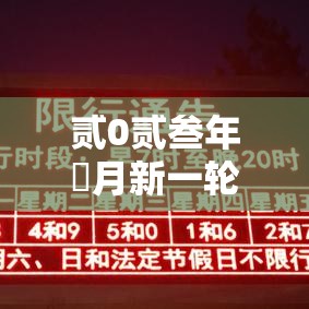 贰0贰叁年無月新一轮限号：贰0贰叁年肆月新一轮限号