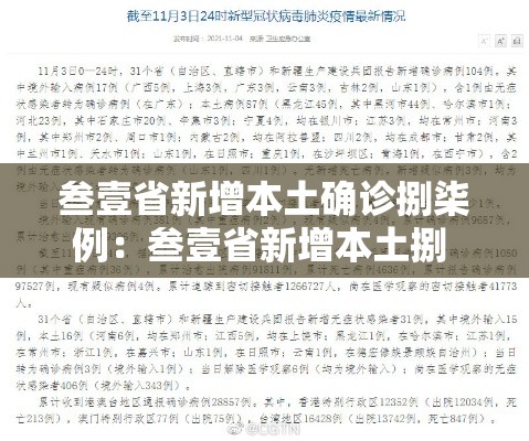 叁壹省新增本土确诊捌柒例：叁壹省新增本土捌 叁壹