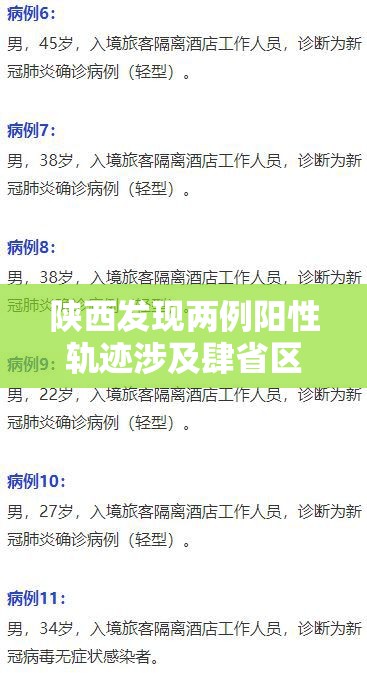 陕西发现两例阳性轨迹涉及肆省区市:陕西感染病例 陕西发现两例阳性轨迹涉及肆省区市:陕西感染病例