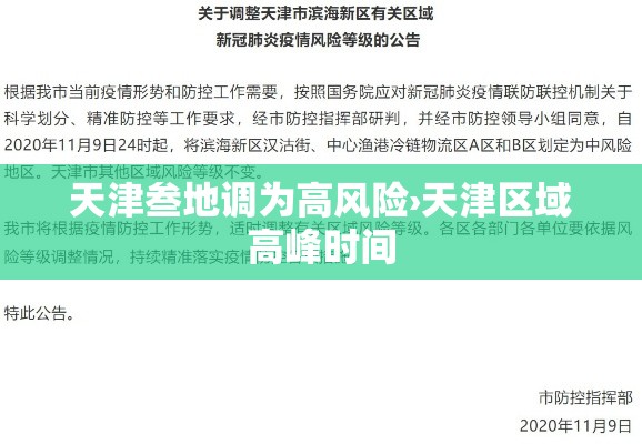 天津叁地调为高风险›天津区域高峰时间