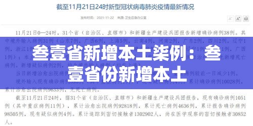 叁壹省新增本土柒例:叁壹省份新增本土 叁壹省新增本土柒例:叁壹省份新增本土